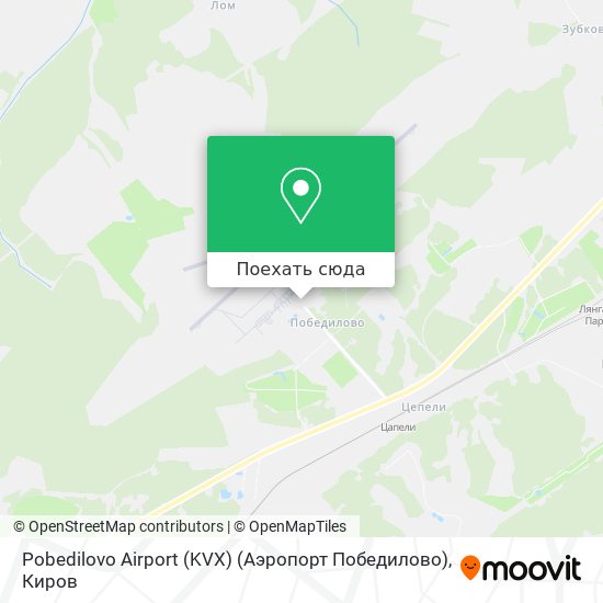Карта Pobedilovo Airport (KVX) (Аэропорт Победилово)