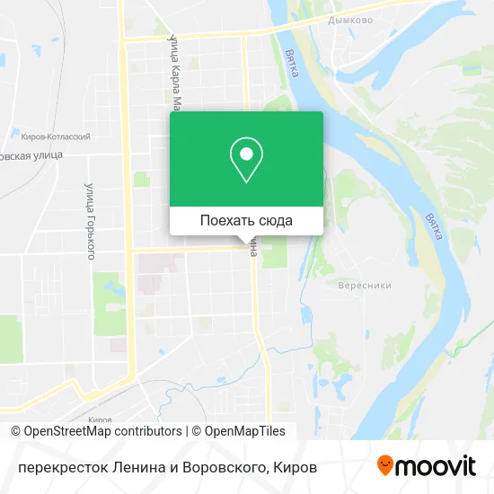 Карта перекресток Ленина и Воровского