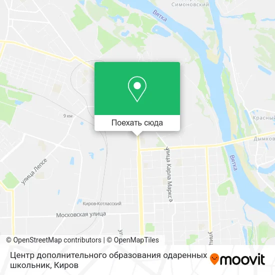 Карта Центр дополнительного образования одаренных школьник
