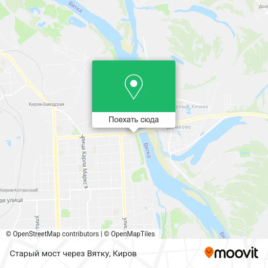 Карта Старый мост через Вятку