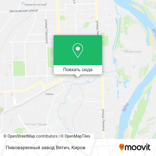 Карта Пивоваренный завод  Вятич