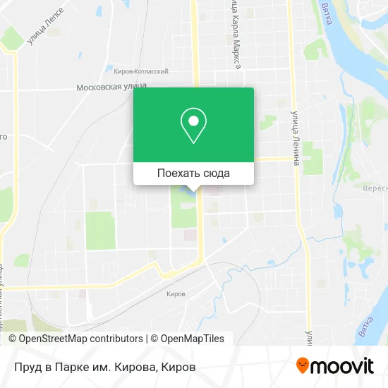 Карта Пруд в Парке им. Кирова