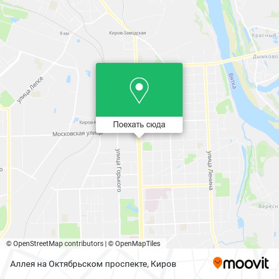 Карта Аллея на Октябрьском проспекте