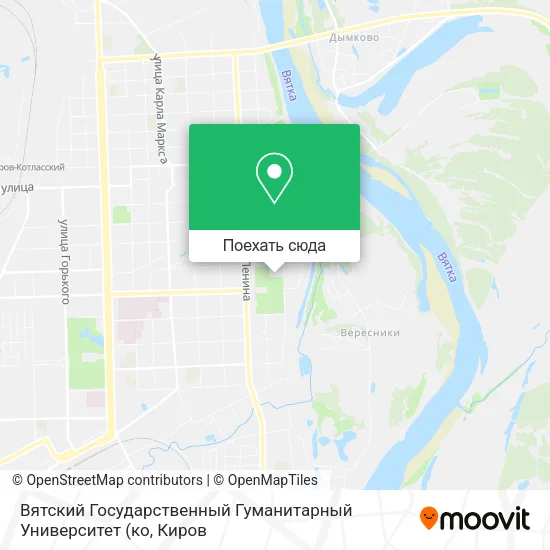 Карта Вятский Государственный Гуманитарный Университет