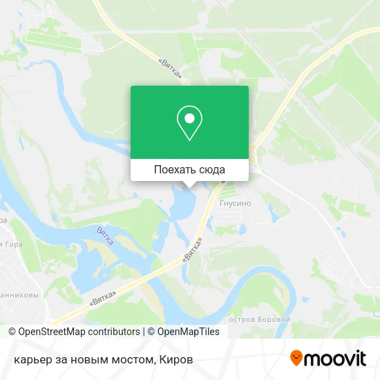 Карта карьер за новым мостом