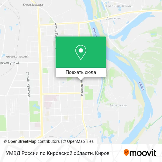 Карта УМВД России по Кировской области
