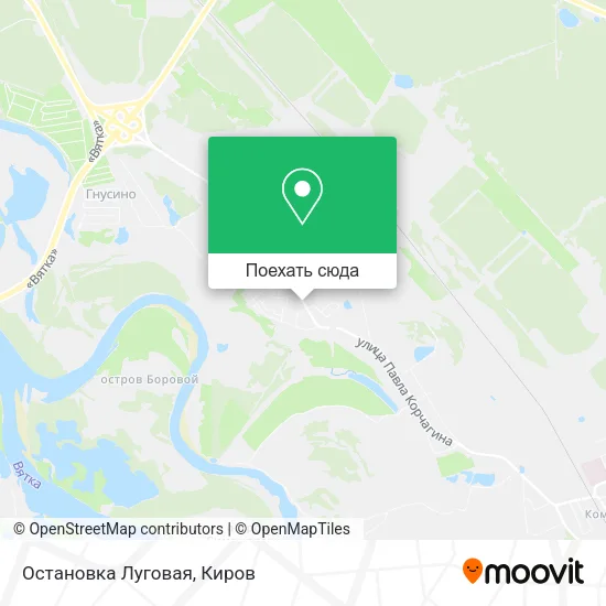 Карта Остановка  Луговая