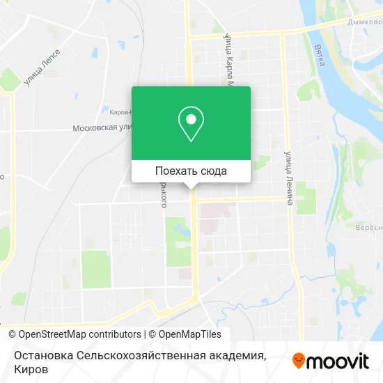 Карта Остановка  Сельскохозяйственная академия