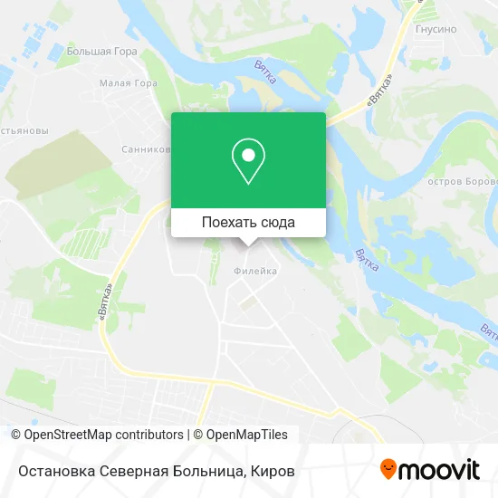 Карта Остановка Северная Больница