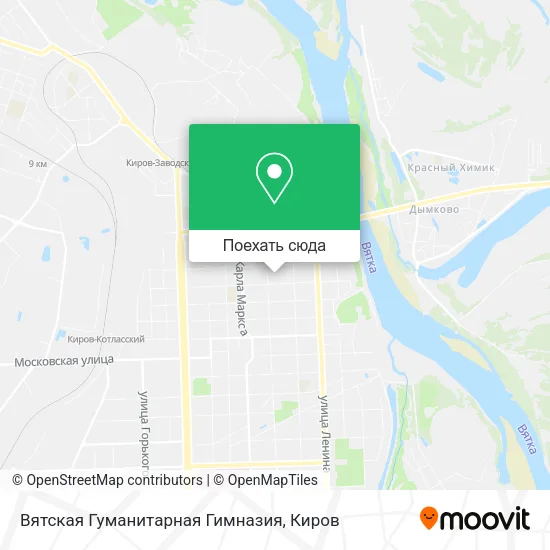 Карта Вятская Гуманитарная Гимназия