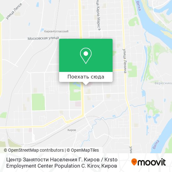 Карта Центр Занятости Населения Г. Киров / Krsto Employment Center Population C. Kirov