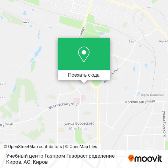 Карта Учебный центр Газпром Газораспределение Киров, АО