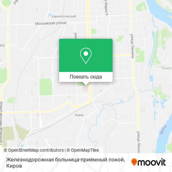 Карта Железнодорожная больница-приёмный покой