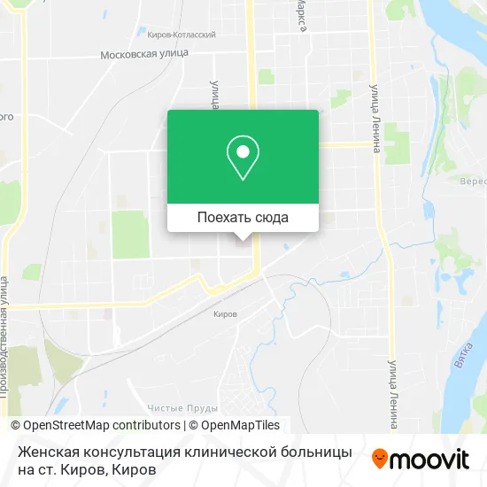 Карта Женская консультация клинической больницы на ст. Киров
