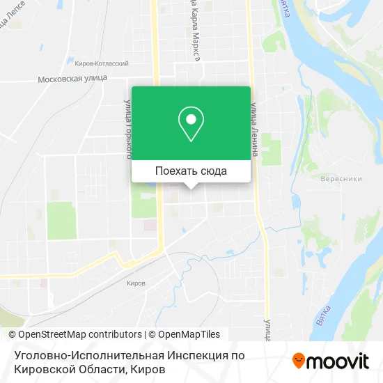 Карта Уголовно-Исполнительная Инспекция по Кировской Области