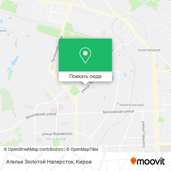 Карта Ателье Золотой Наперсток