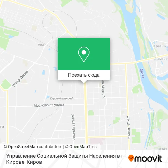 Карта Управление Социальной Защиты Населения в г. Кирове