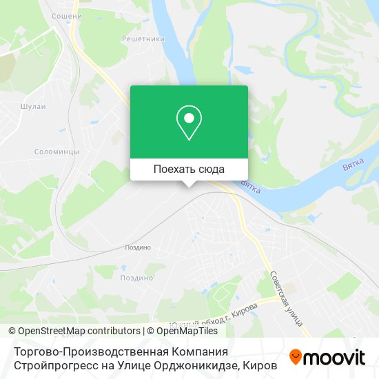 Карта Торгово-Производственная Компания Стройпрогресс на Улице Орджоникидзе