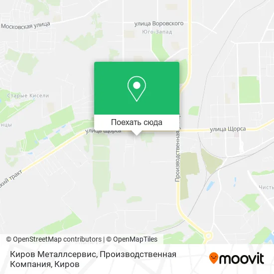 Карта Киров Металлсервис, Производственная Компания