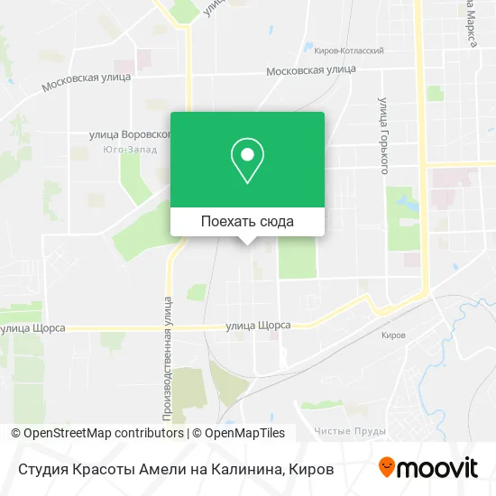 Карта Студия Красоты Амели на Калинина