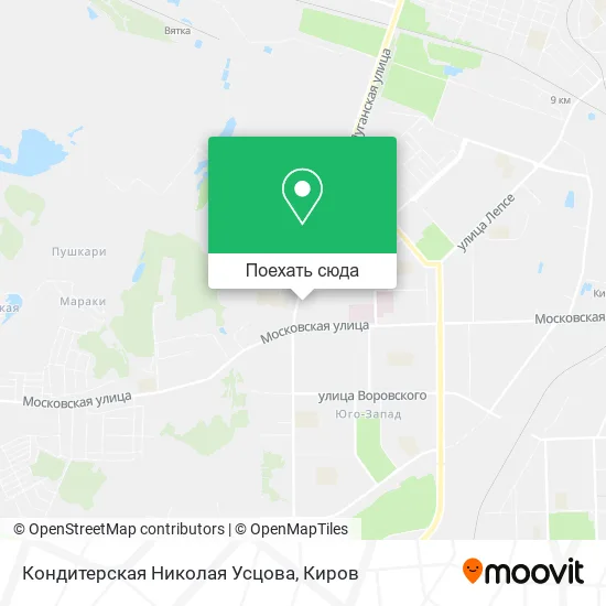 Карта Кондитерская Николая Усцова