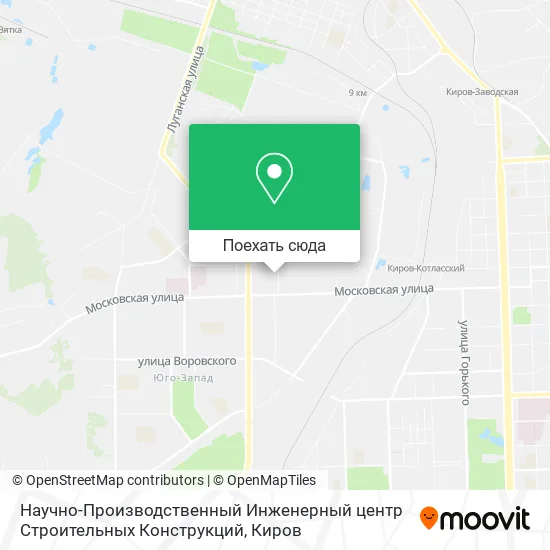 Карта Научно-Производственный Инженерный центр Строительных Конструкций