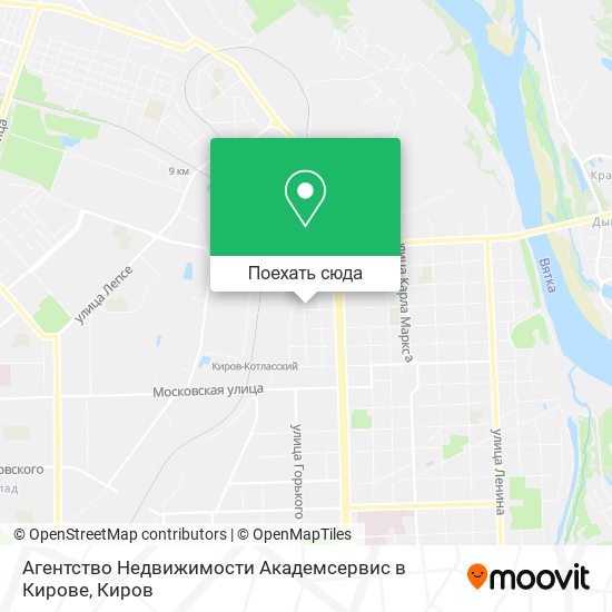 Карта Агентство Недвижимости Академсервис в Кирове