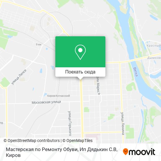 Карта Мастерская по Ремонту Обуви, Ип Дядькин С.В