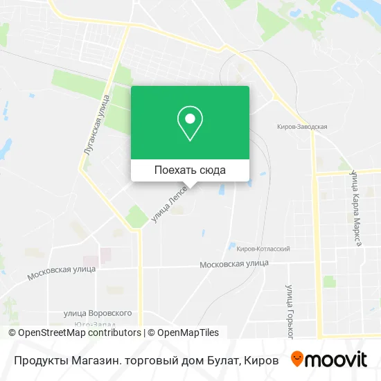 Карта Продукты Магазин. торговый дом Булат