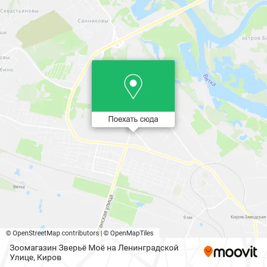 Карта Зоомагазин Зверьё Моё на Ленинградской Улице