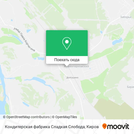 Карта Кондитерская фабрика Сладкая Слобода