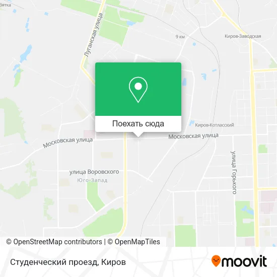 Карта Студенческий проезд