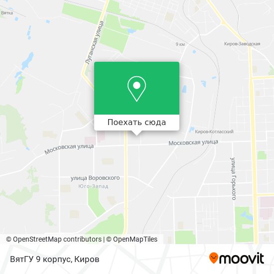 Карта ВятГУ 9 корпус