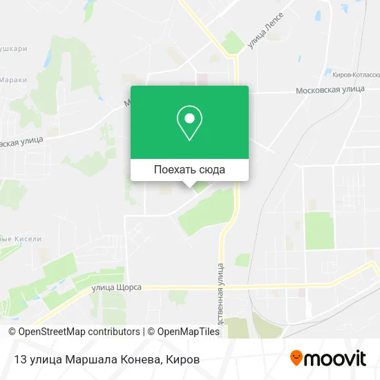 Карта 13 улица Маршала Конева
