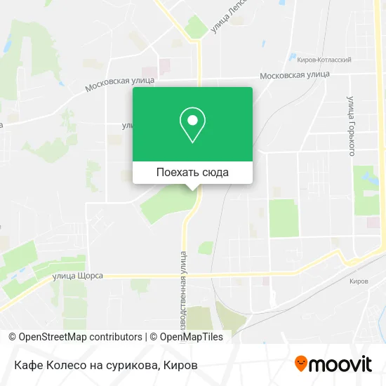 Карта Кафе Колесо на сурикова