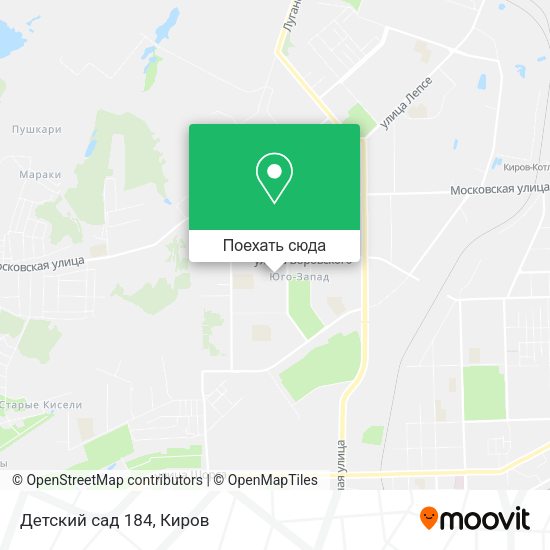 Карта Детский сад 184