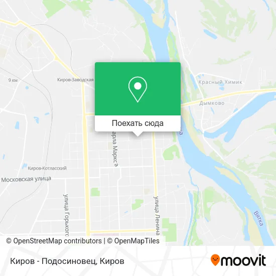 Карта Киров - Подосиновец