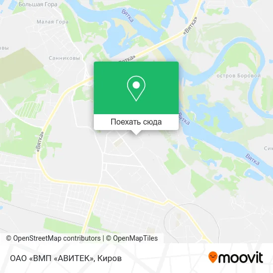 Карта ОАО «ВМП «АВИТЕК»