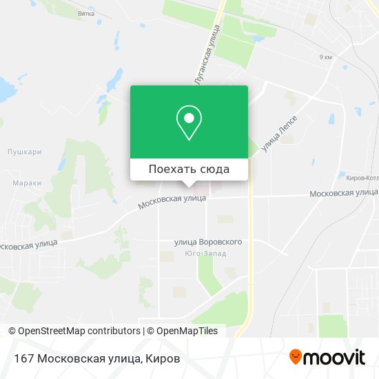 Карта 167 Московская улица