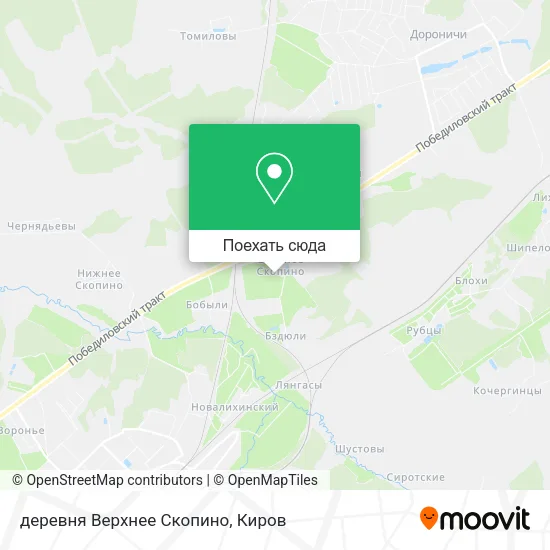 Карта деревня Верхнее Скопино