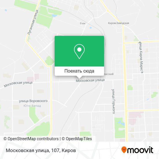 Карта Московская улица, 107