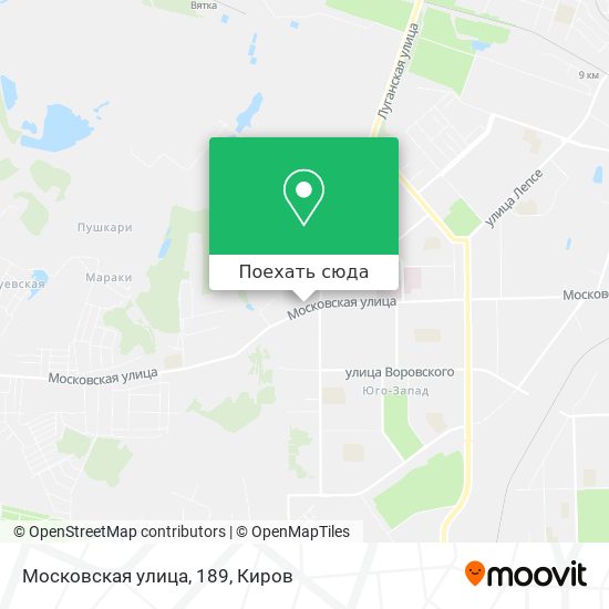 Карта Московская улица, 189