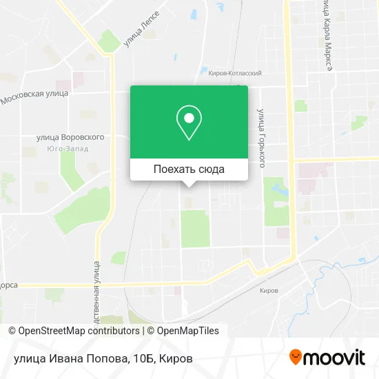 Карта улица Ивана Попова, 10Б