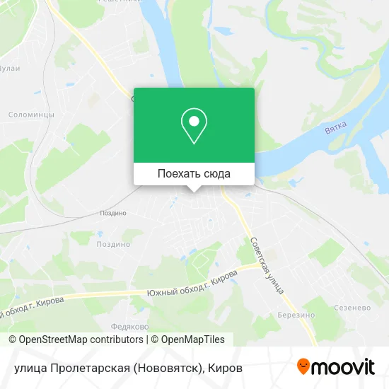 Карта улица Пролетарская (Нововятск)