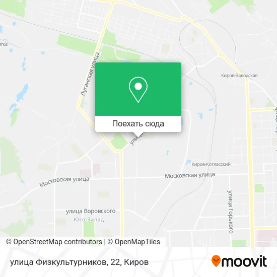 Карта улица Физкультурников, 22