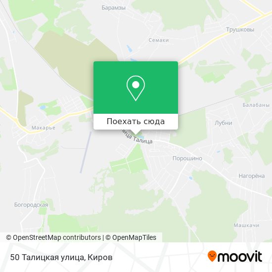Карта 50 Талицкая улица