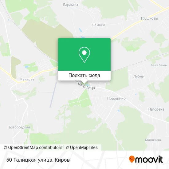 Карта 50 Талицкая улица
