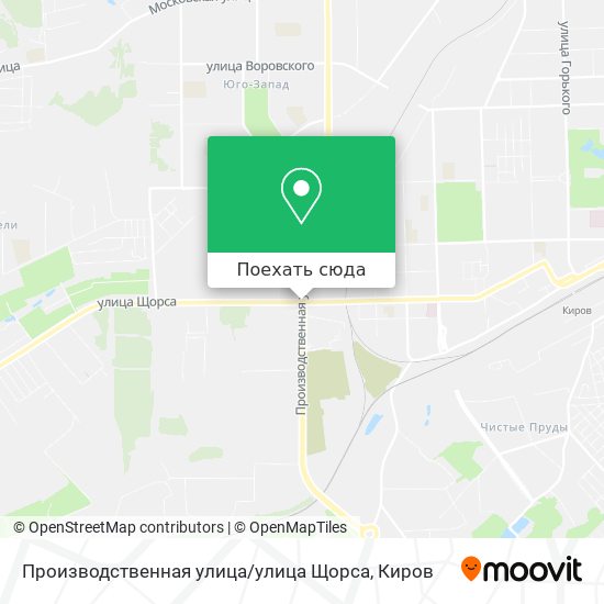 Карта Производственная улица / улица Щорса