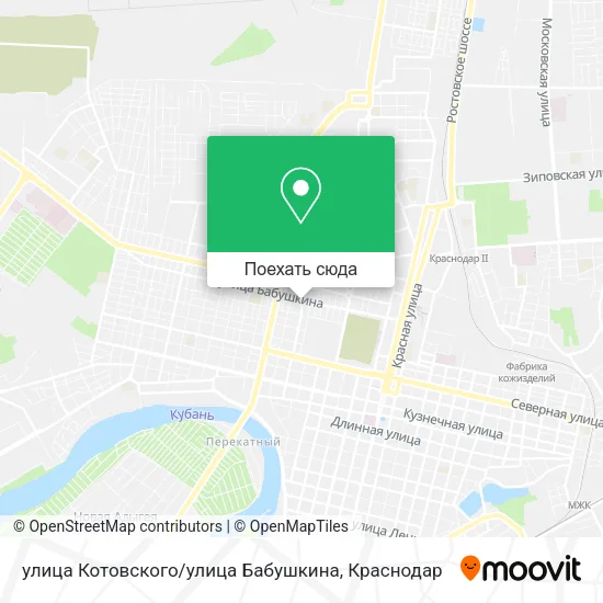 Карта улица Котовского / улица Бабушкина