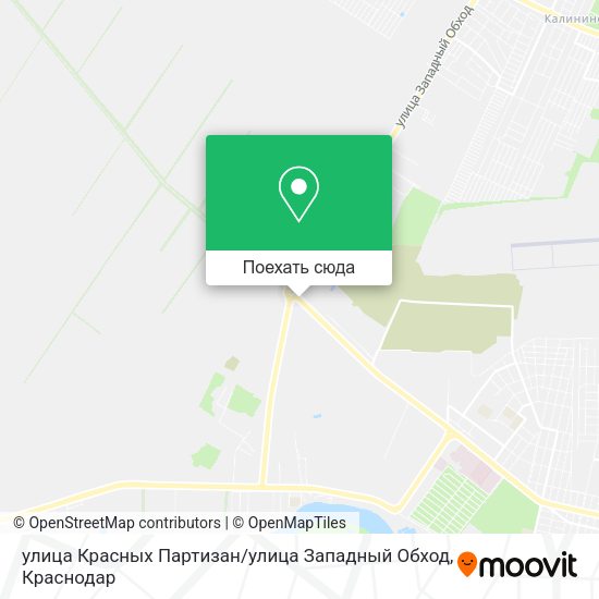 Карта улица Красных Партизан / улица Западный Обход